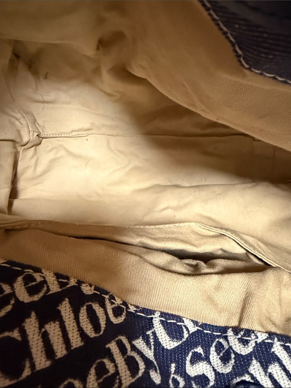 See By Chloe Navy and Cream Denim Hobo - Picture 8 of 10